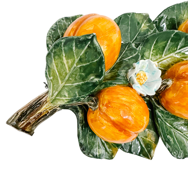 Italian Majolica Pottery Hanging Fruit Wall Plaques