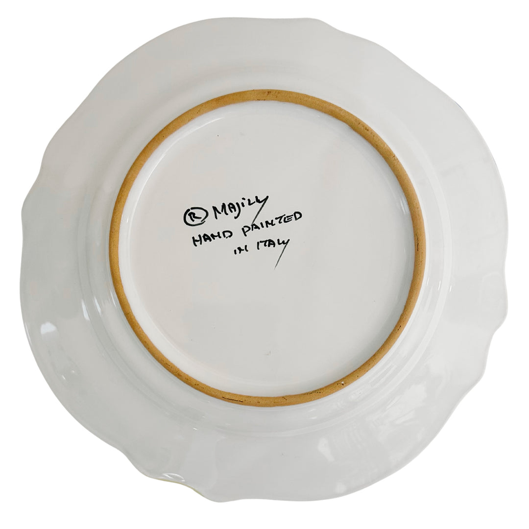 Italian Majolica Hand-Decorated Tulip Plate