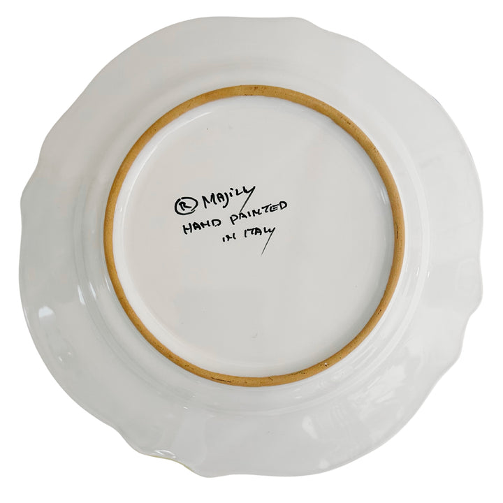 Italian Majolica Hand-Decorated Tulip Plate