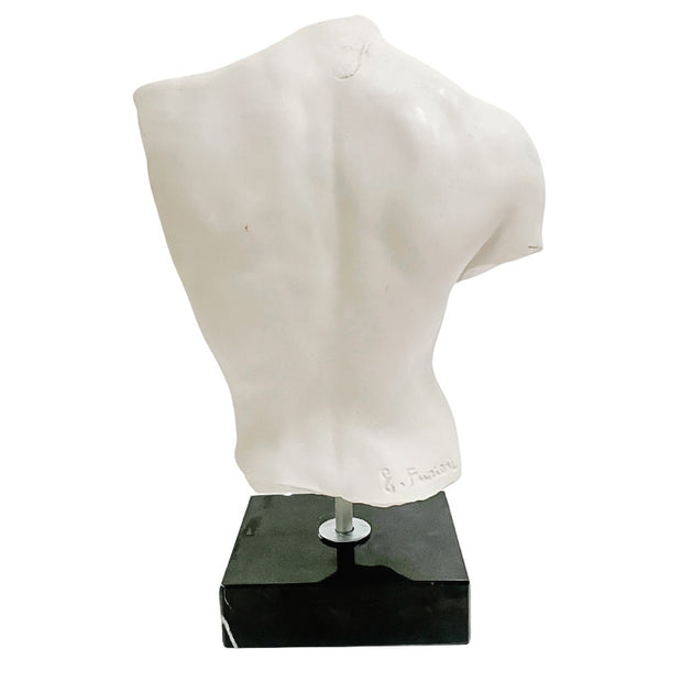 Italian Male Torso Sculpture on Marble Base