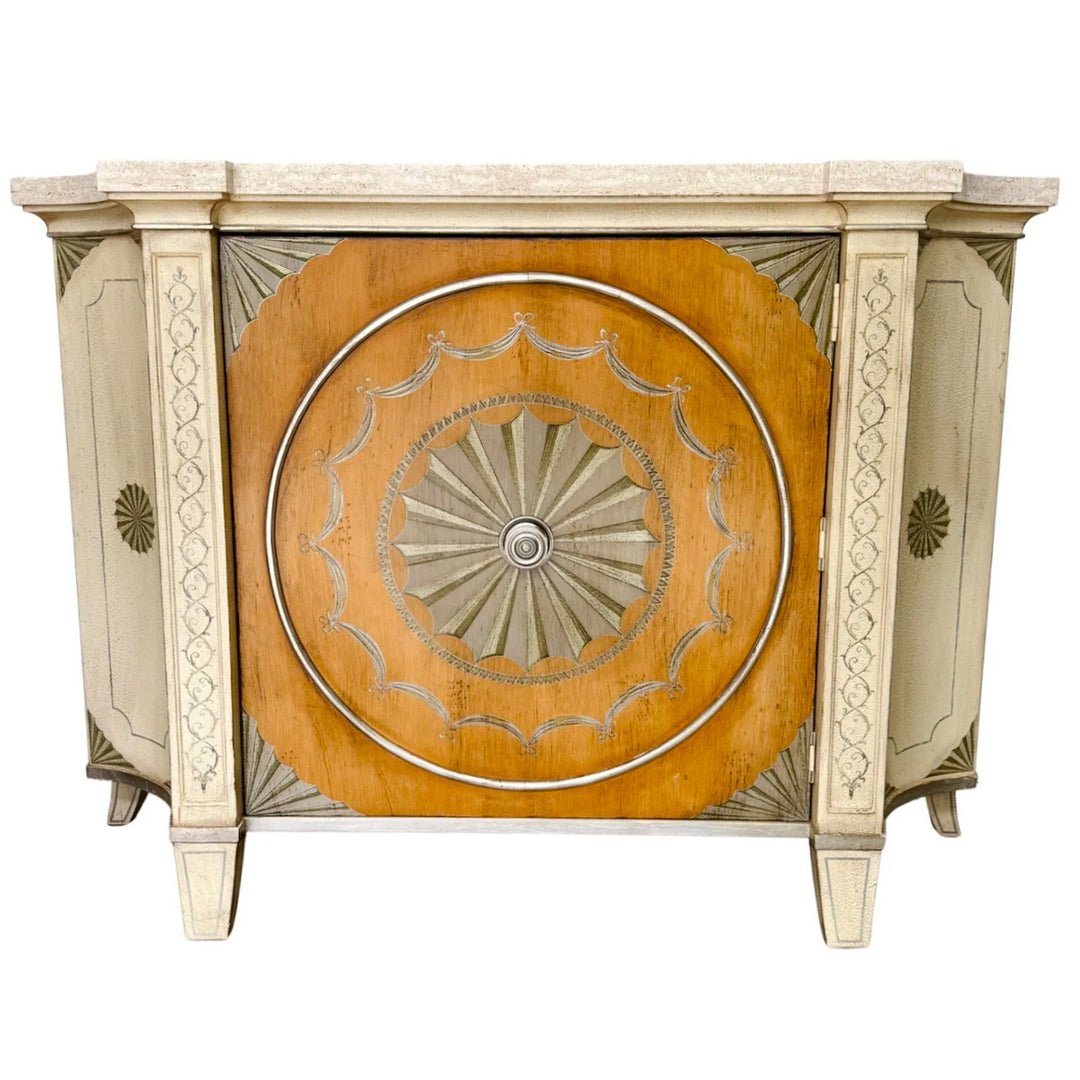 Italian Neoclassical Style Hand-Painted Console Cabinet or Commode