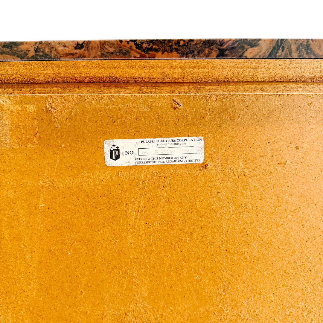 Italian Renaissance Revival Carved 3-Drawer Chest With Marble Top by Pulaski