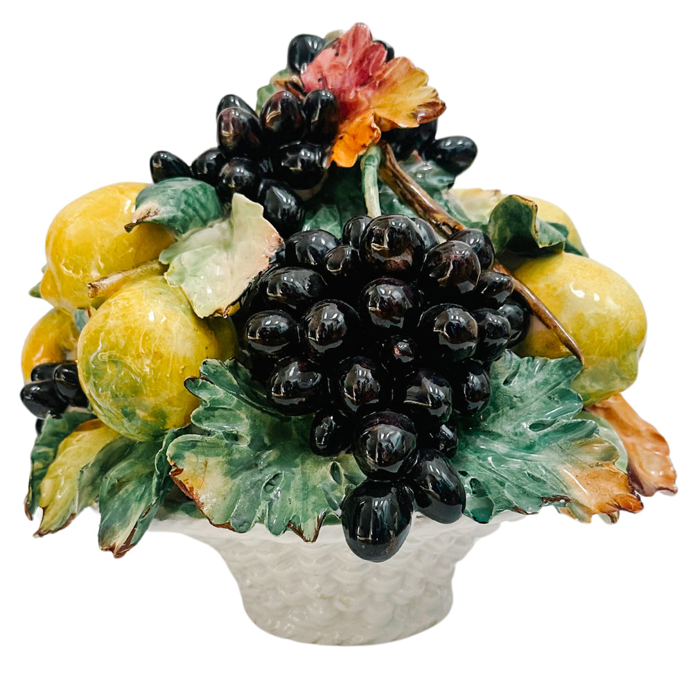 Italian Fruit Basket Topiary With Grapes and Lemons