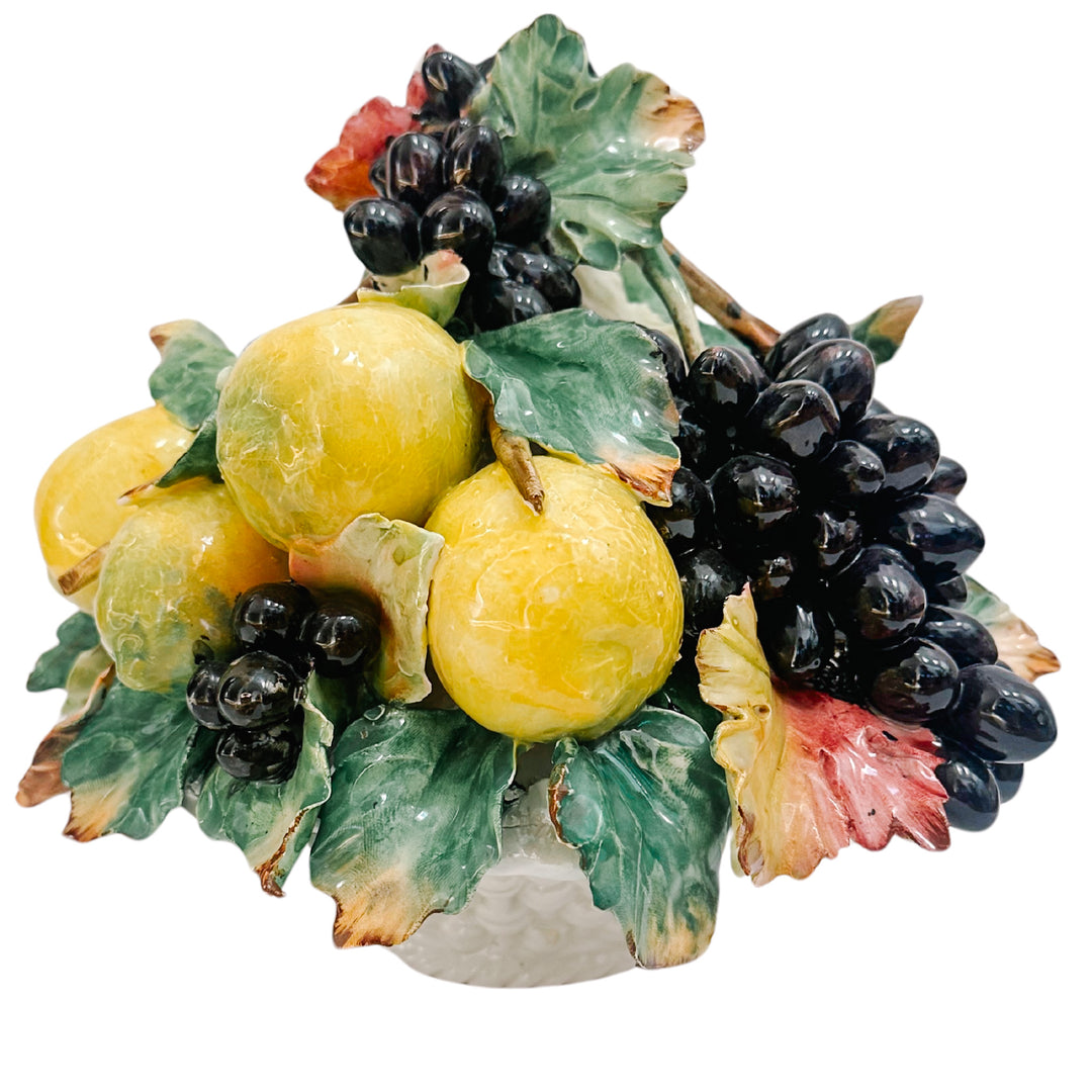 Italian Fruit Basket Topiary With Grapes and Lemons
