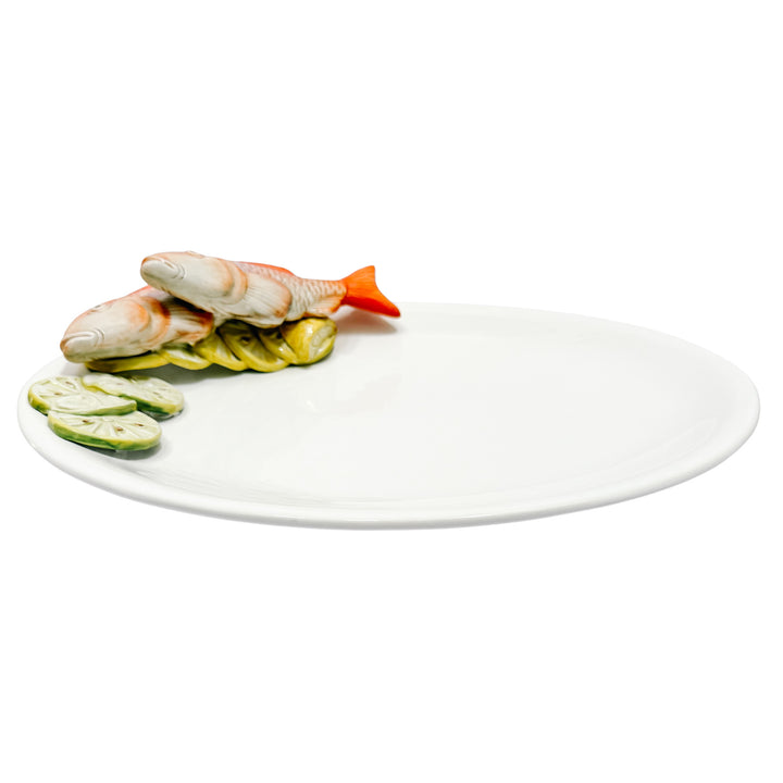 Italian Majolica Ceramic Fish Serving Platter by Le Ceramiche Bassano Del Grappa