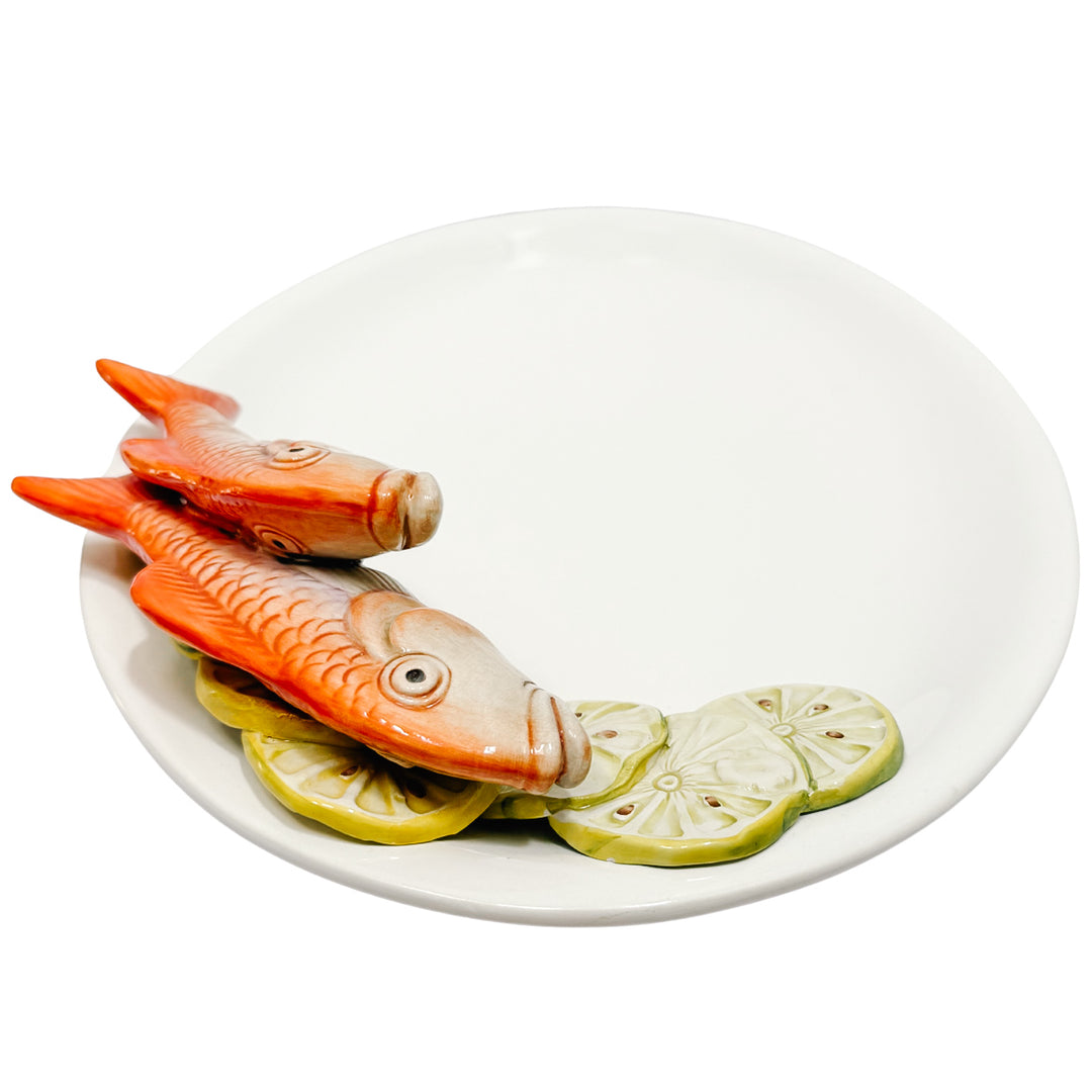Italian Majolica Ceramic Fish Serving Platter by Le Ceramiche Bassano Del Grappa