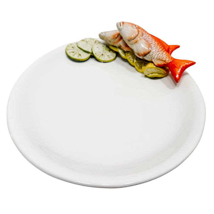 Italian Majolica Ceramic Fish Serving Platter by Le Ceramiche Bassano Del Grappa
