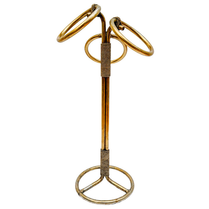 Italian Tole Gilt Rope Three Ring Towel Holder