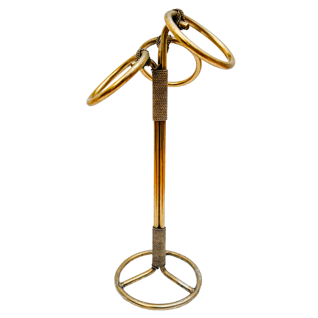 Italian Tole Gilt Rope Three Ring Towel Holder