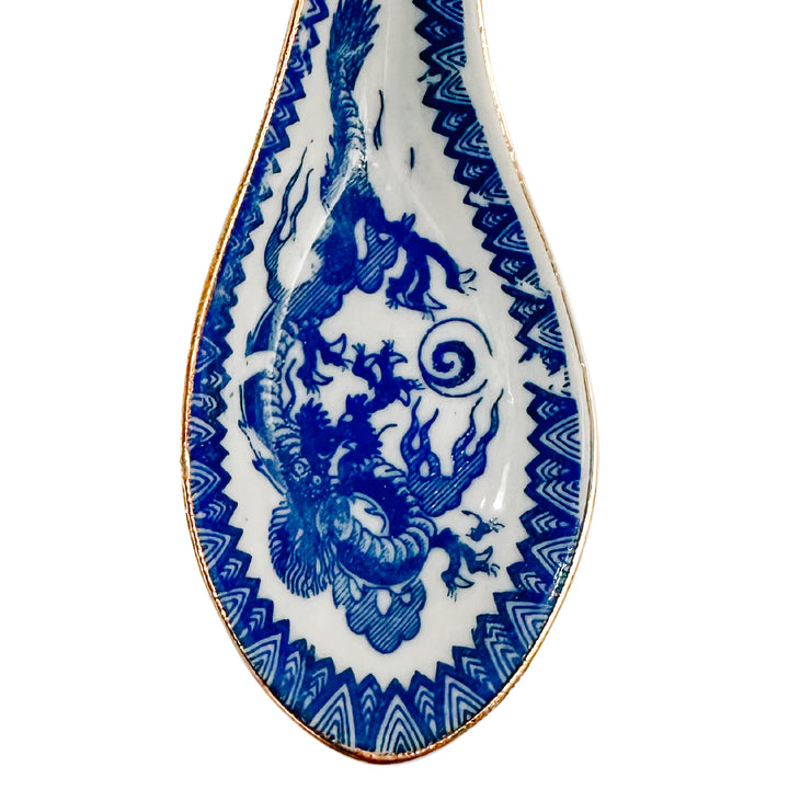 Japanese Dragon Transferware Porcelain Spoons