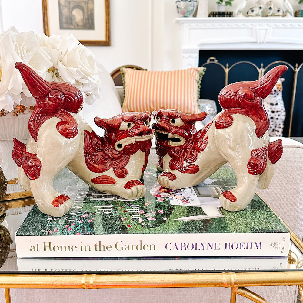 Japanese Glazed Porcelain Shishi Lions Foo Dogs