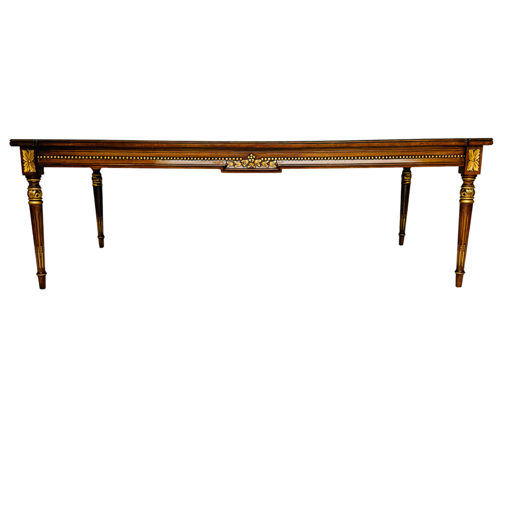 Karges French Regency Louis XVI Style Burl Wood & Gilt Coffee Table