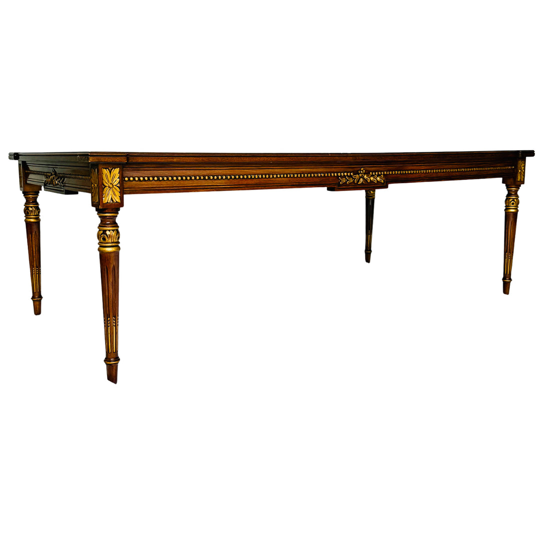 Karges French Regency Louis XVI Style Burl Wood & Gilt Coffee Table