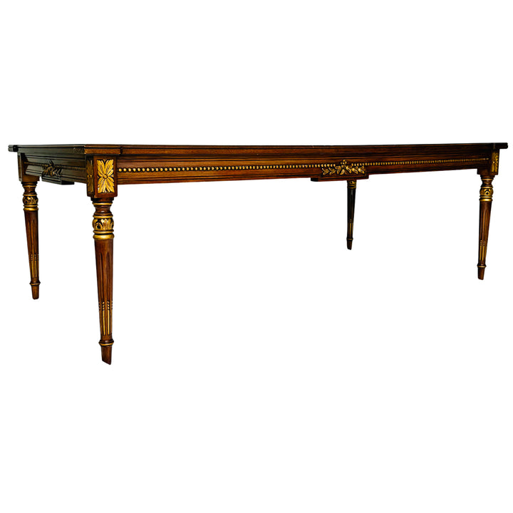 Karges French Regency Louis XVI Style Burl Wood & Gilt Coffee Table