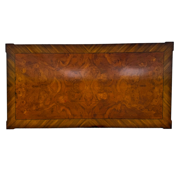 Karges French Regency Louis XVI Style Burl Wood & Gilt Coffee Table