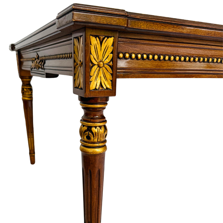 Karges French Regency Louis XVI Style Burl Wood & Gilt Coffee Table