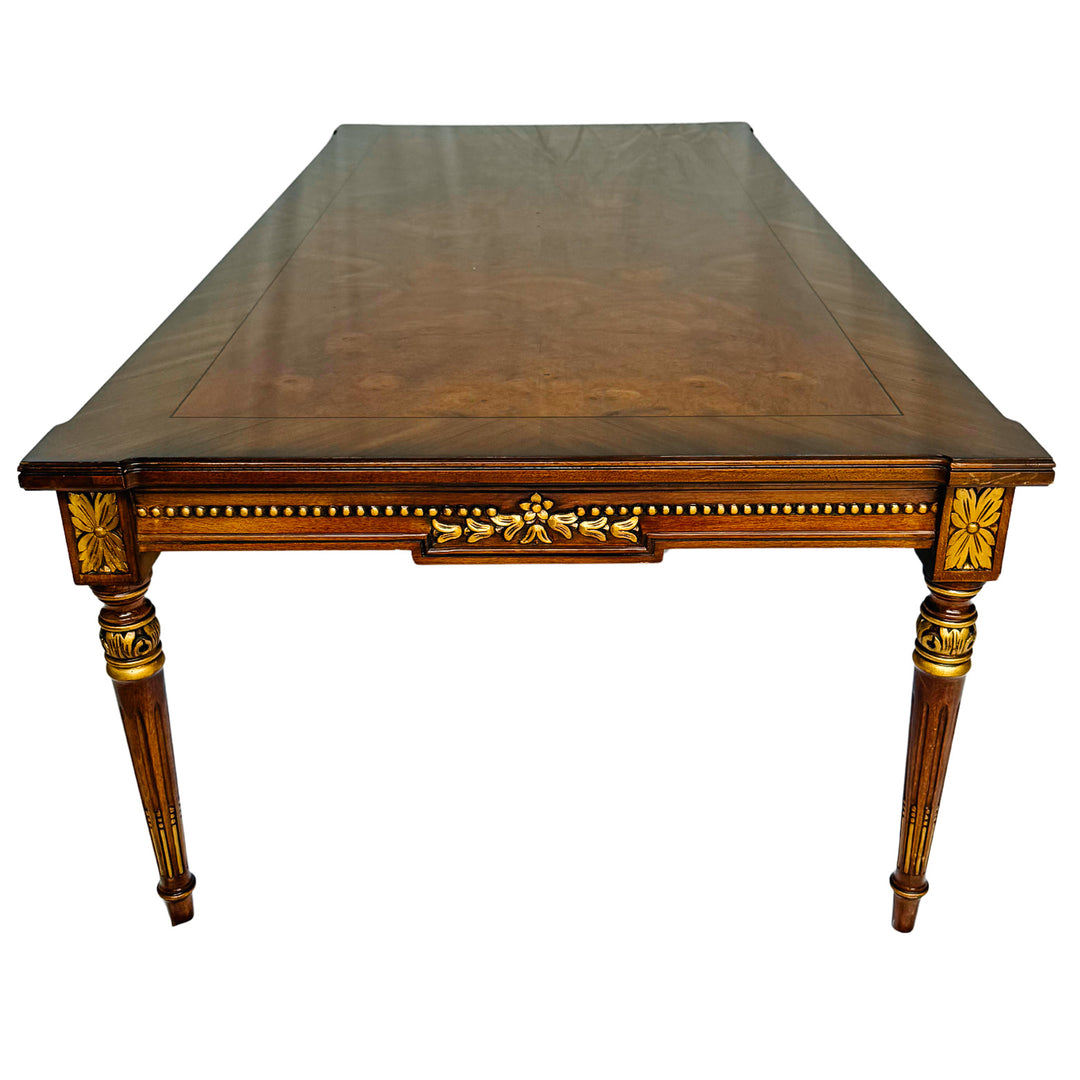 Karges French Regency Louis XVI Style Burl Wood & Gilt Coffee Table
