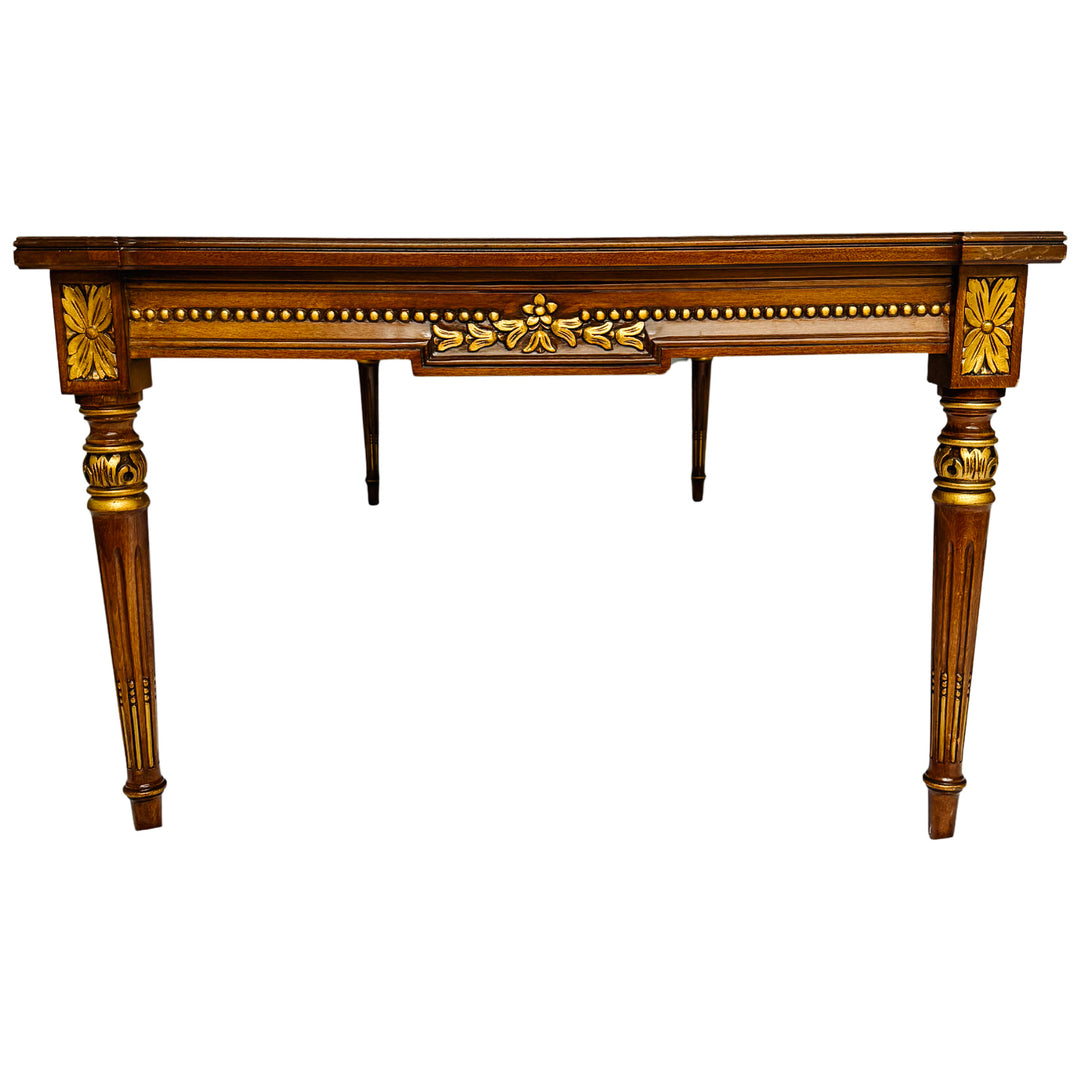 Karges French Regency Louis XVI Style Burl Wood & Gilt Coffee Table