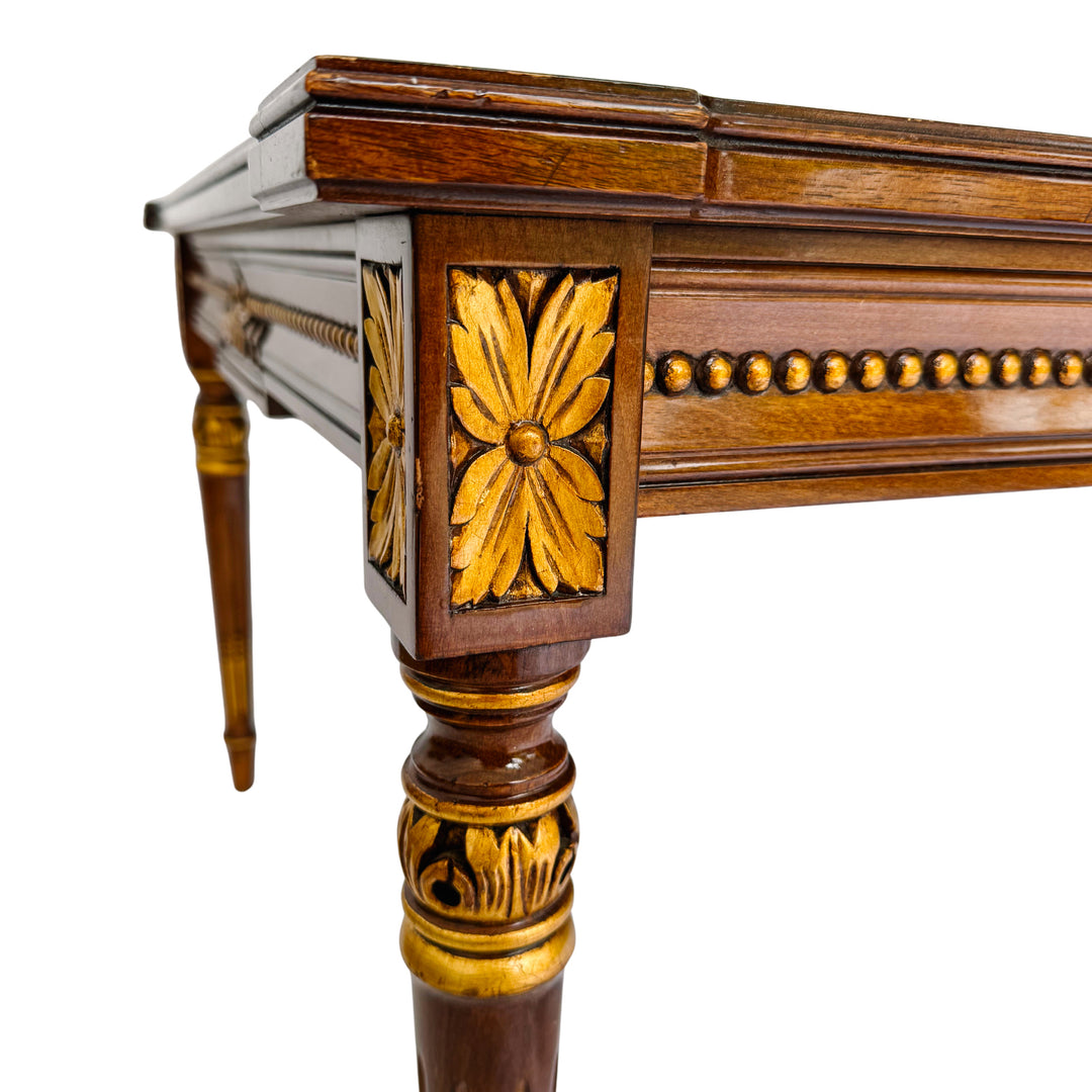 Karges French Regency Louis XVI Style Burl Wood & Gilt Coffee Table