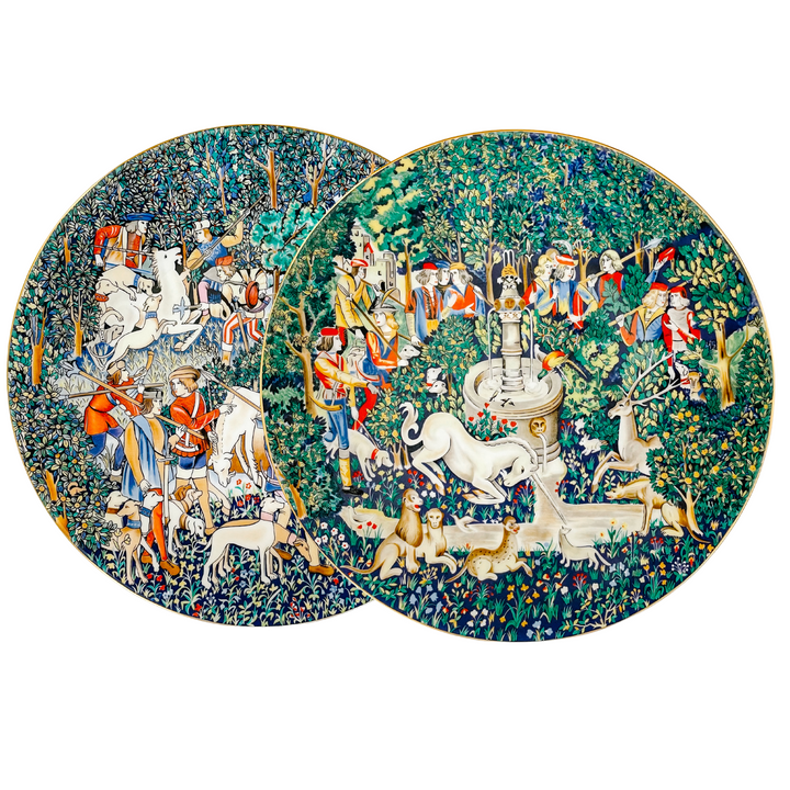 La Chasse A La Licorne Limoges Plates