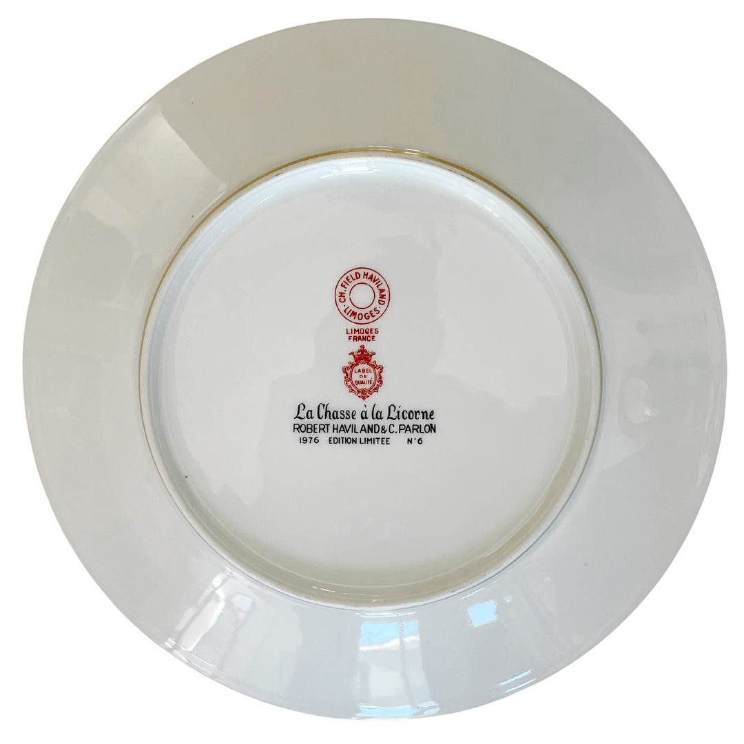 La Chasse A La Licorne Limoges Plates