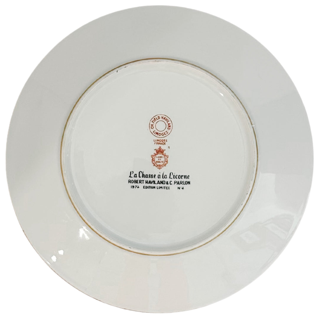 La Chasse A La Licorne Limoges Plates Set