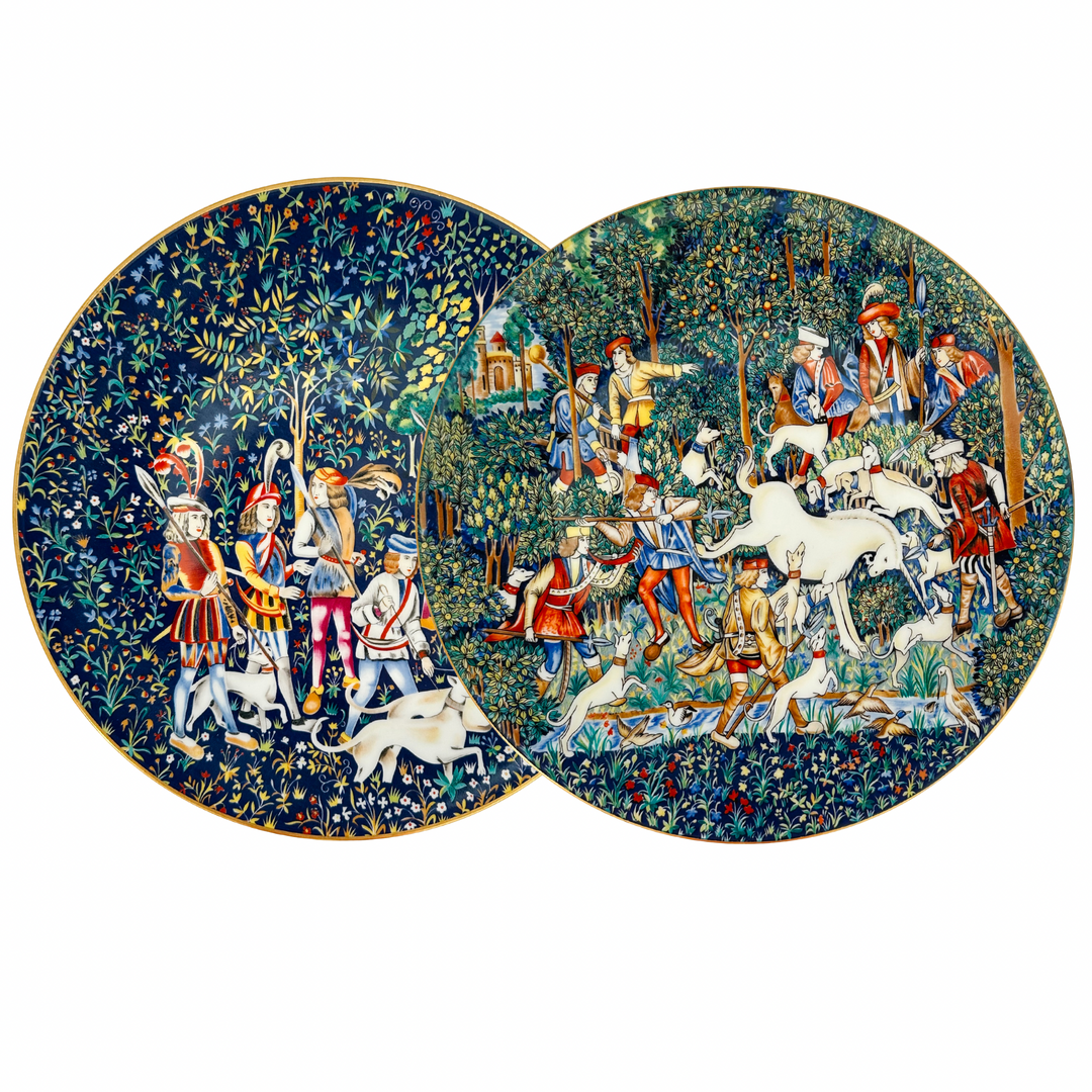 La Chasse A La Licorne Limoges Plates Set