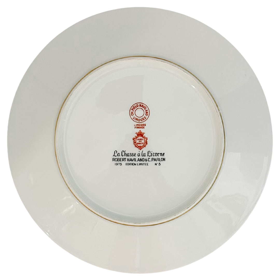 La Chasse A La Licorne Limoges Plates Set