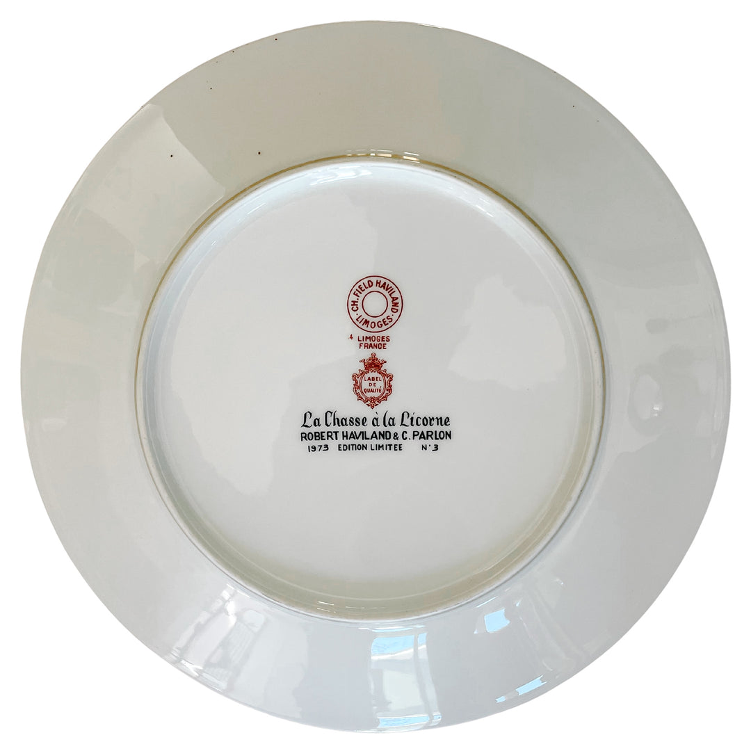 La Chasse A La Licorne Limoges Plates