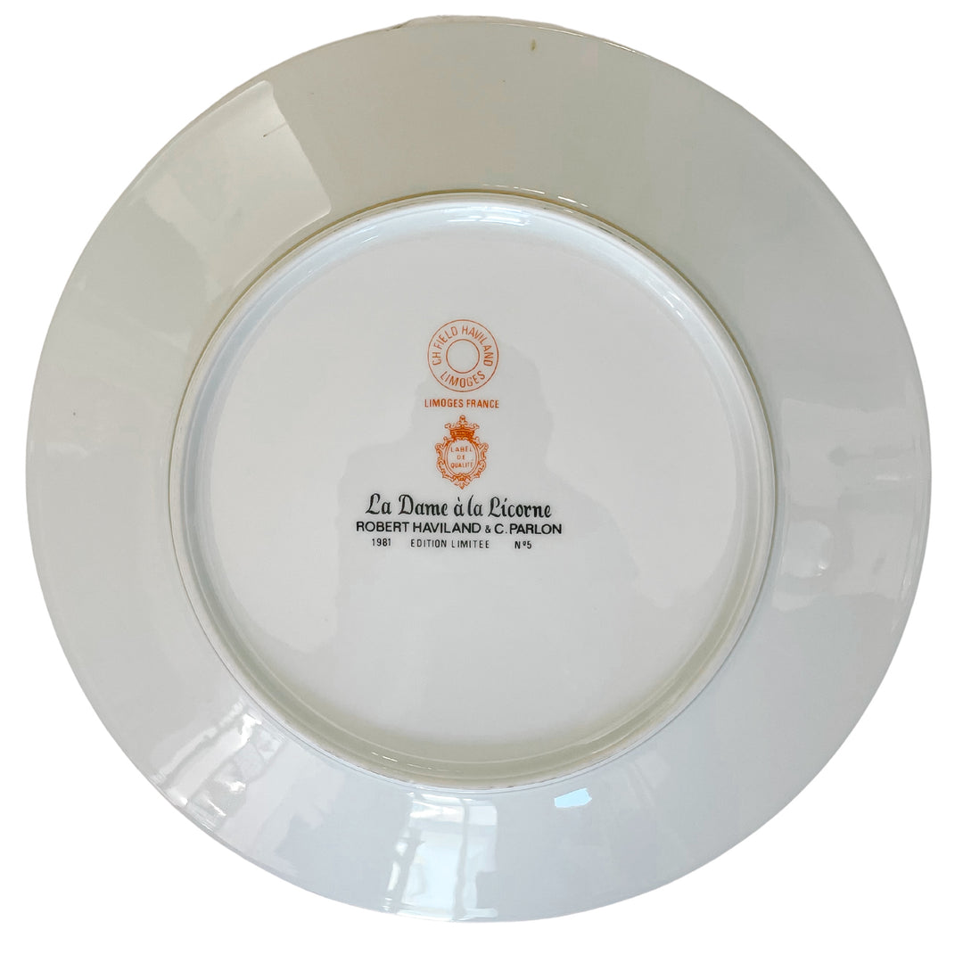 La Dame A La Licorne Limoges Plates Set