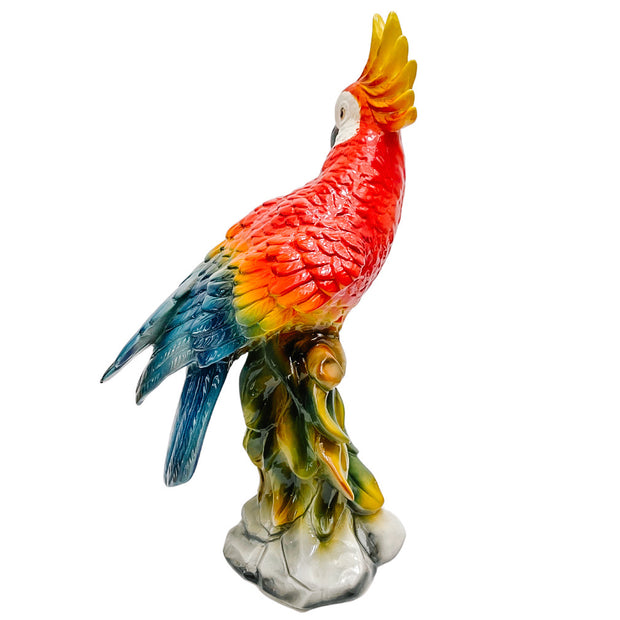 Large 19.5” Italian Ceramic Parrot Cockatiel Statue