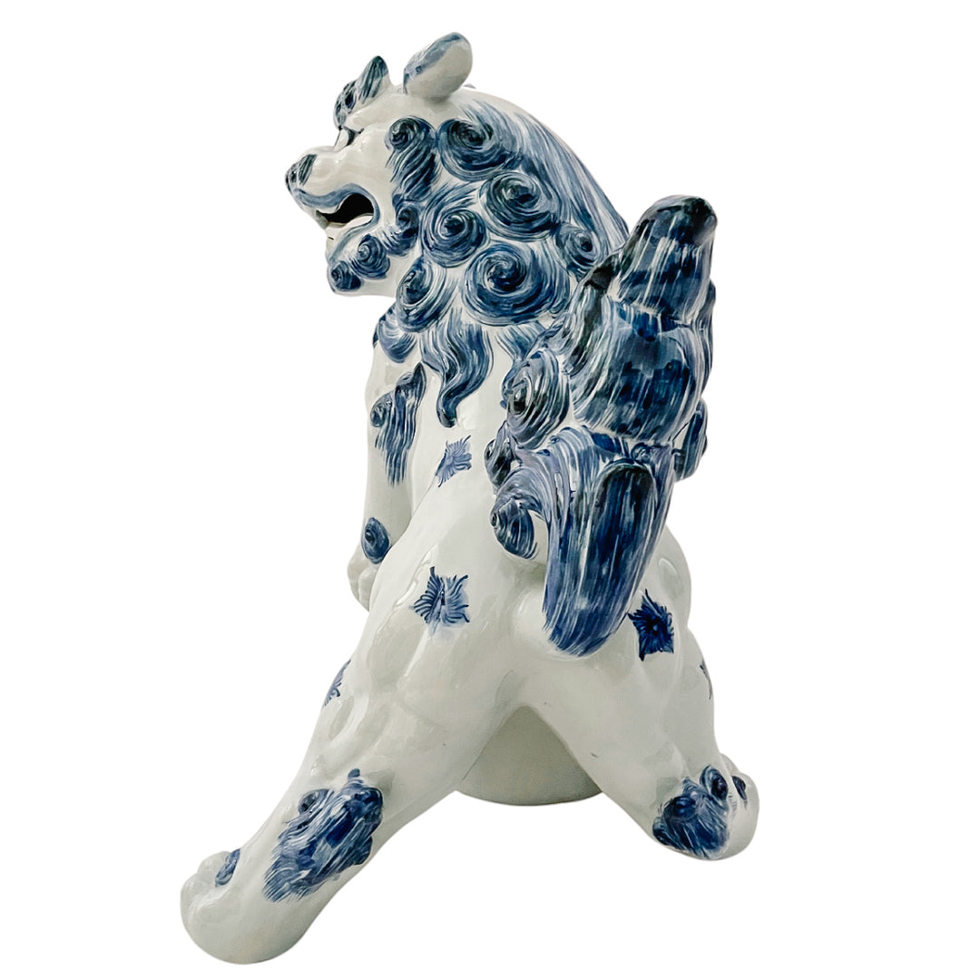 Vintage Large Blue & White Japanese Kutani Komainu