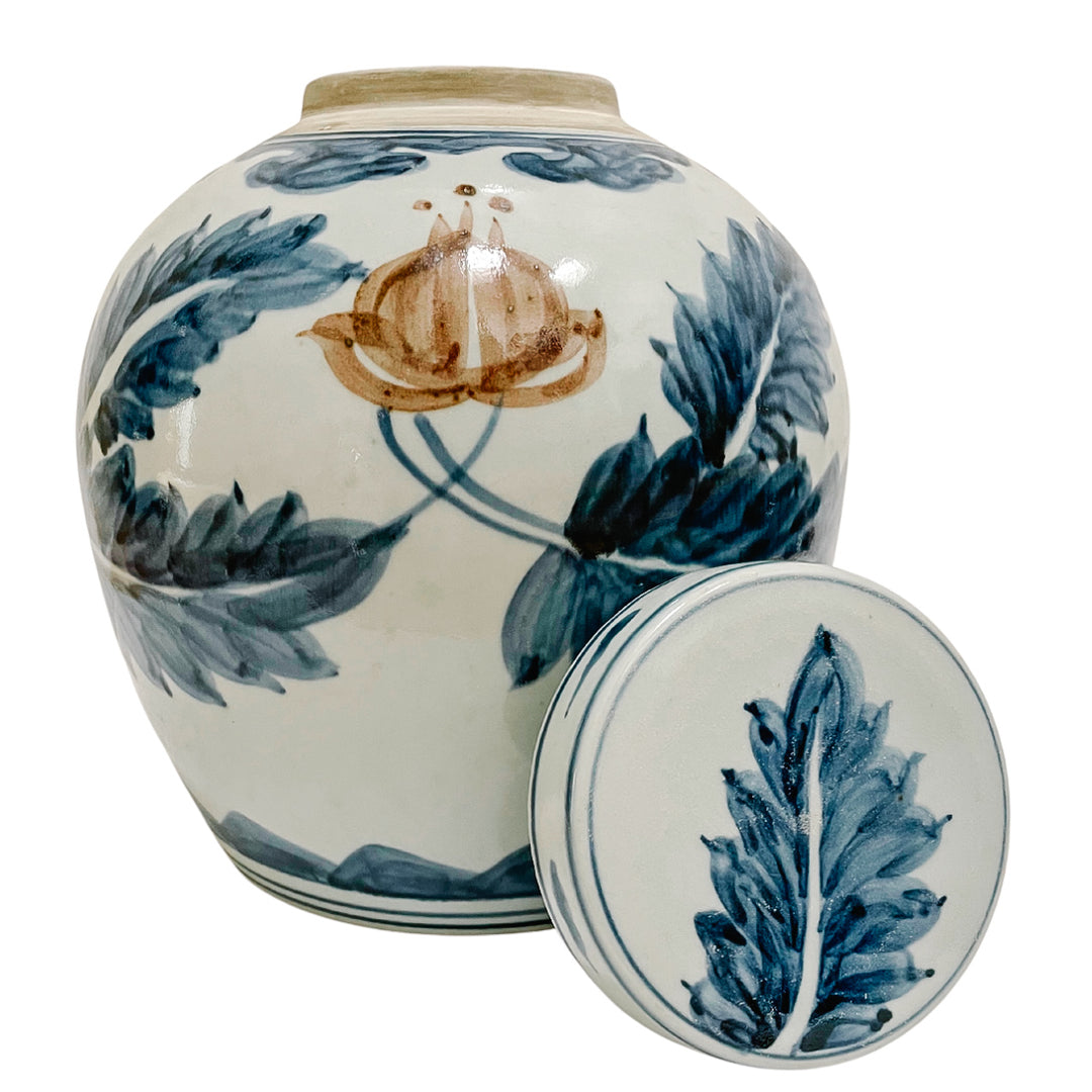 Large Blue & White Porcelain Jar