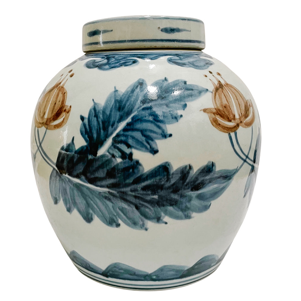 Large Blue & White Porcelain Jar