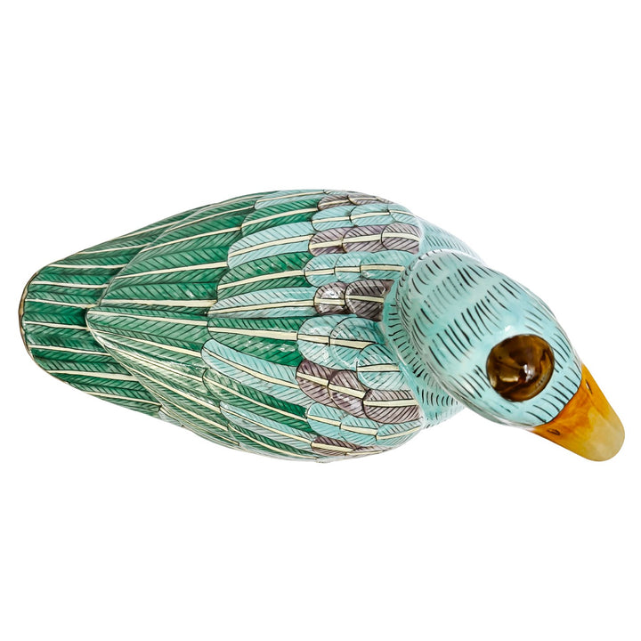 Large Chinese Famille Rose Swimming Goose Form Tureen