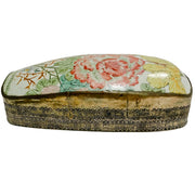 Large Chinese Porcelain Shard Box With Pink Peony