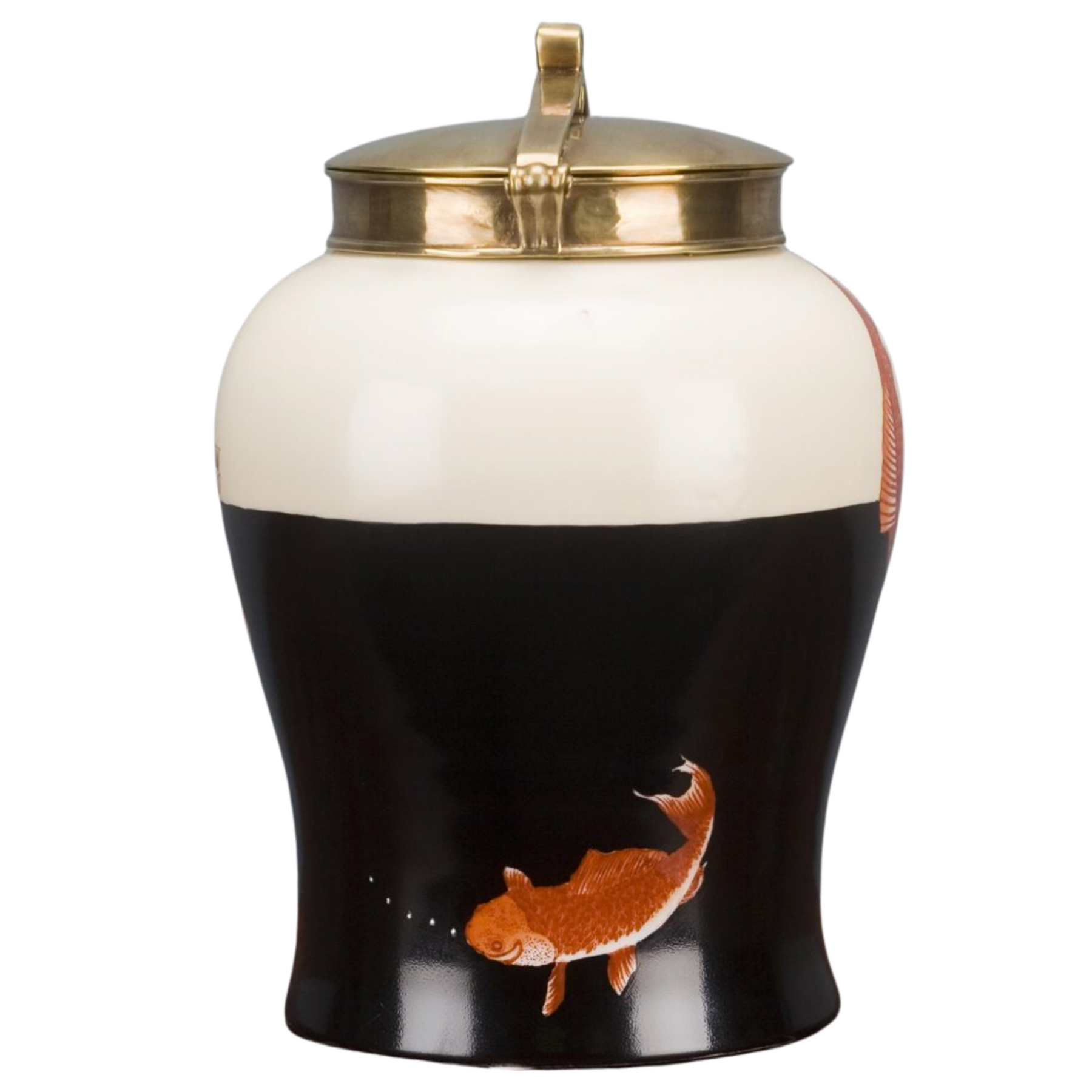 chinese koi fish lid box porcelain Large Chinese Porcelain Urn Jar With Bronze Lid & Red Koi Fish – House of Andaloo