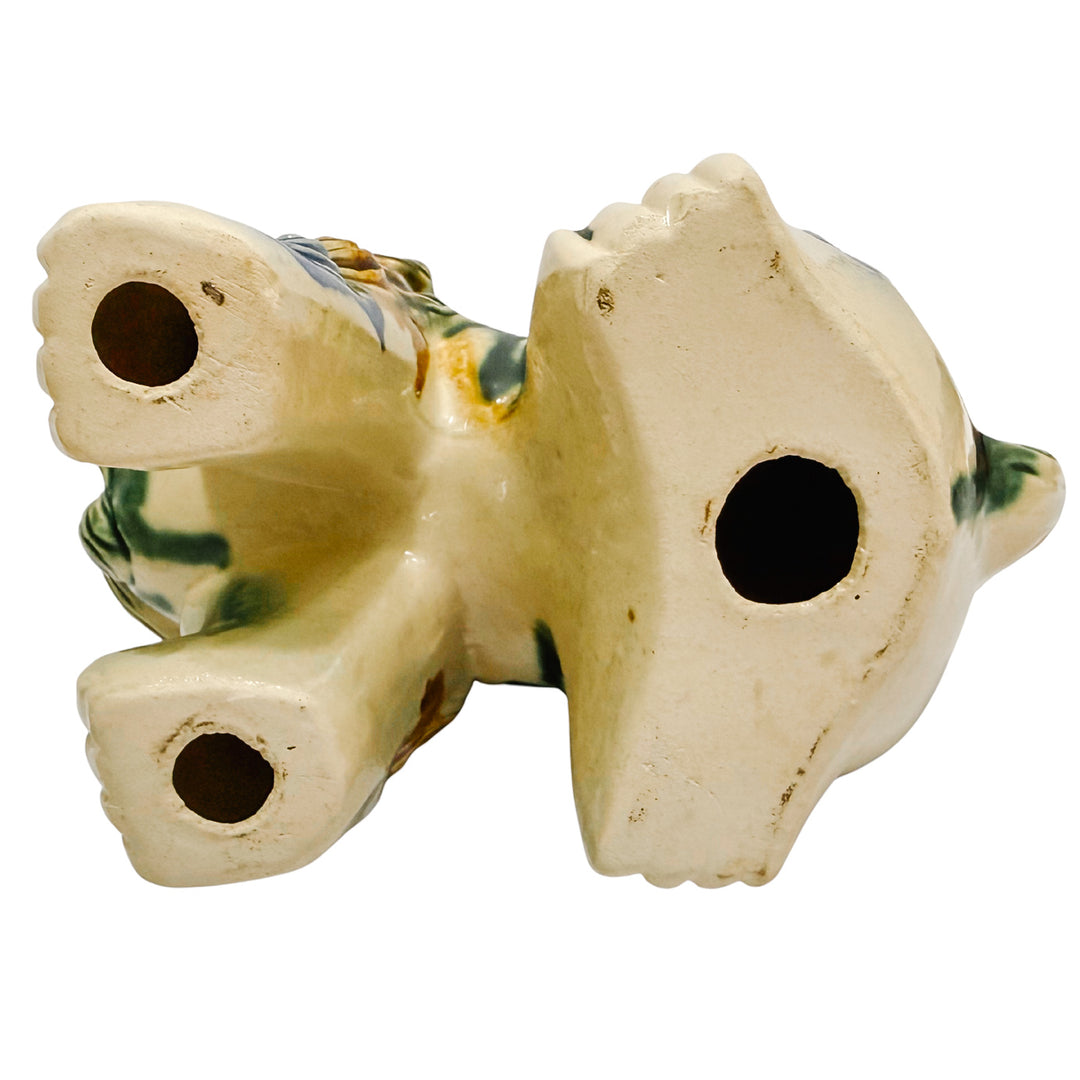 Large Polychrome Chinese Glazed Ceramic Foo Dog Figurines