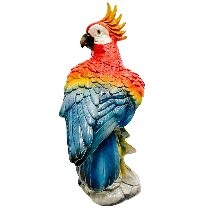 Large 19.5” Italian Ceramic Parrot Cockatiel Statue