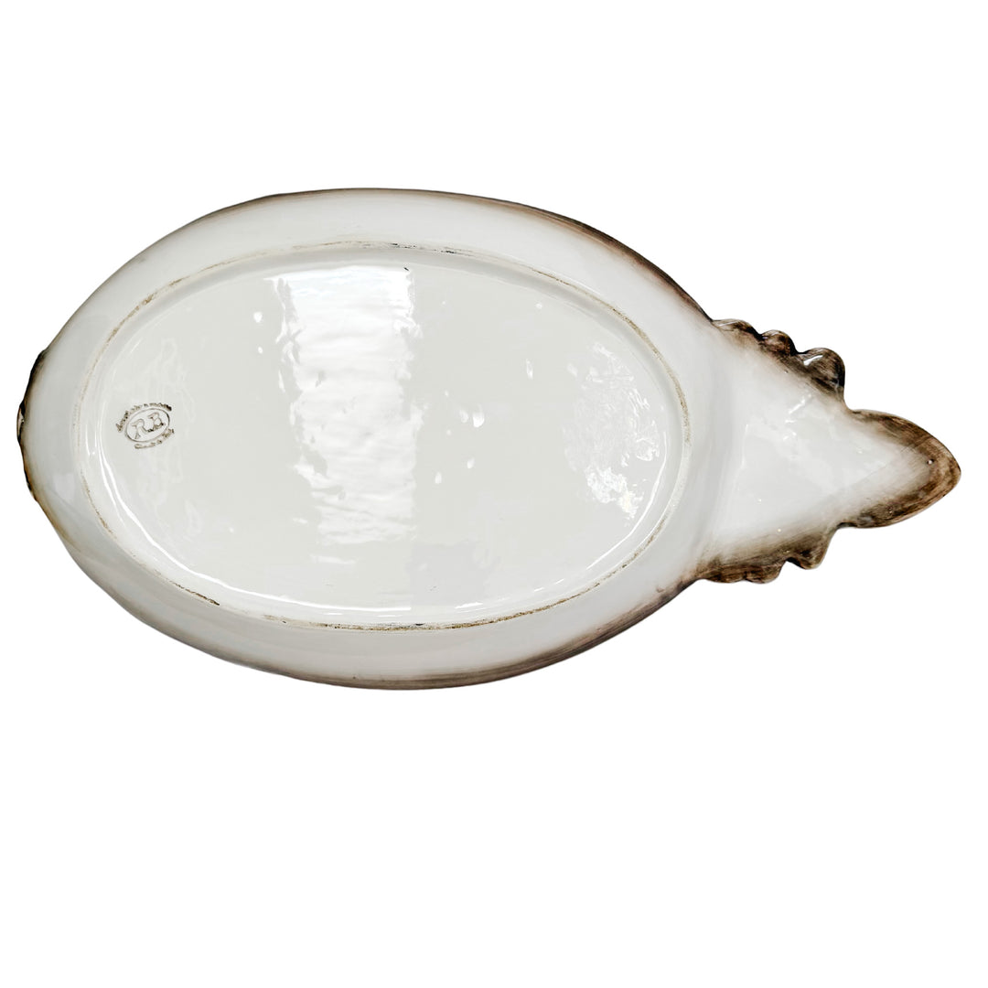 Large Italian Hand-Painted Pheasant Lidded Serving Platter