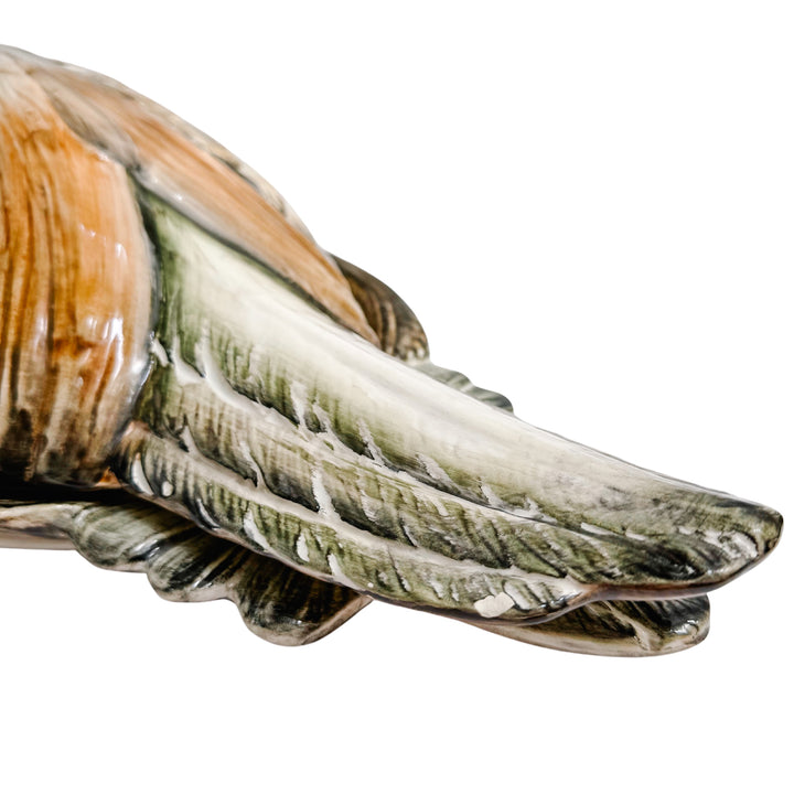 Large Italian Hand-Painted Pheasant Lidded Serving Platter