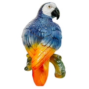 Large Italian Glazed Ceramic Perched Parrot