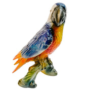 Large Italian Glazed Ceramic Perched Parrot