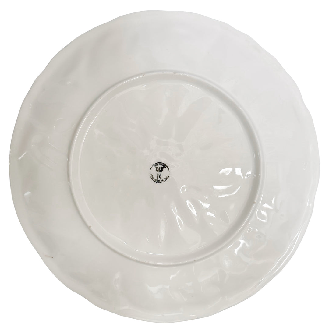 Large Nove Italy Pink Poinsettia Majolica Plate