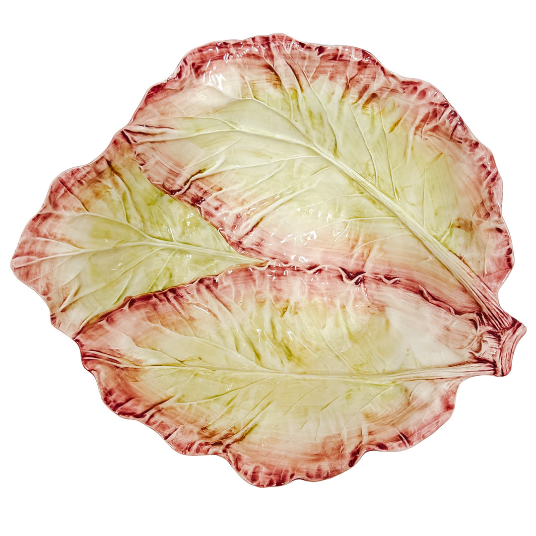 Large Italian Radicchio Majolica Serving Bowl, Bassano Del Grappa