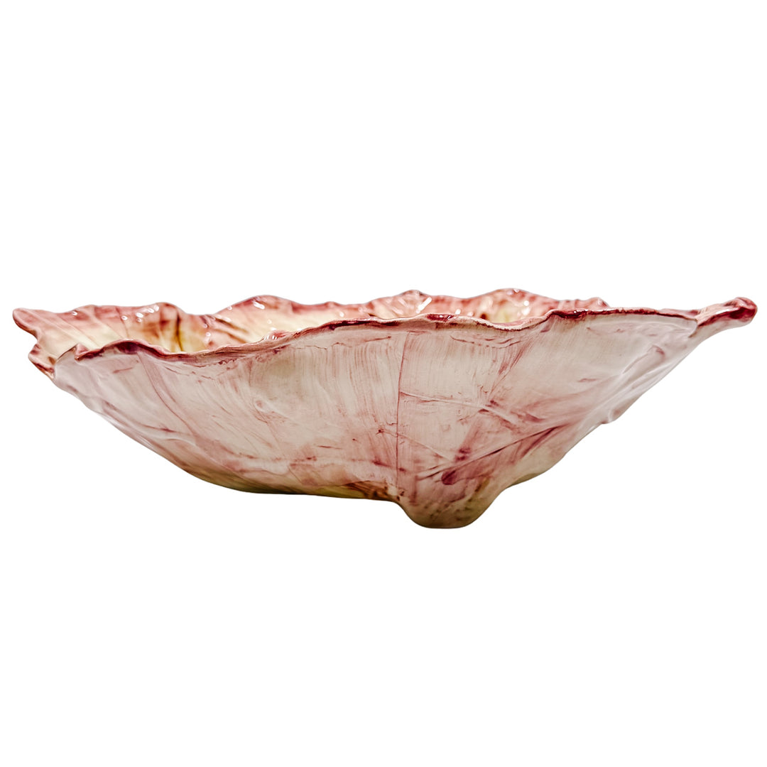 Large Italian Radicchio Majolica Serving Bowl, Bassano Del Grappa