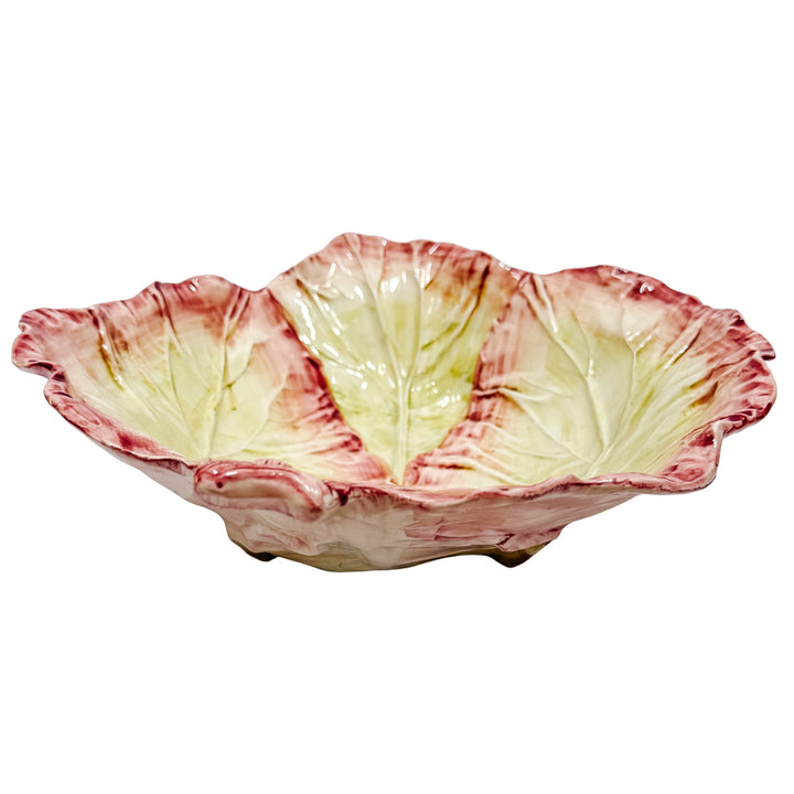 Large Italian Radicchio Majolica Serving Bowl, Bassano Del Grappa