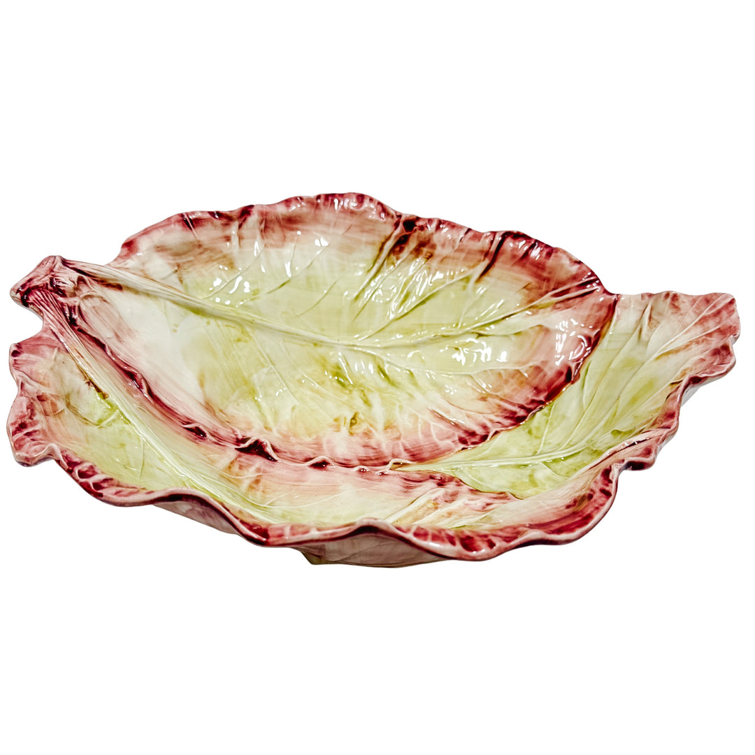 Large Italian Radicchio Majolica Serving Bowl, Bassano Del Grappa