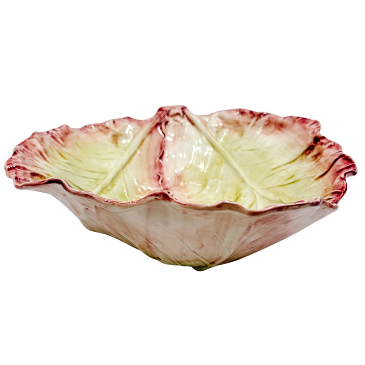 Large Italian Radicchio Majolica Serving Bowl, Bassano Del Grappa
