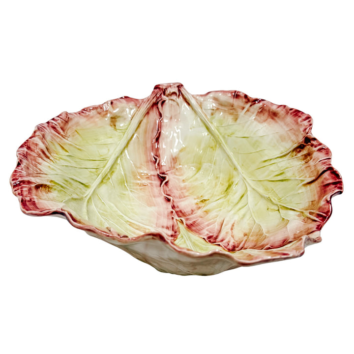 Large Italian Radicchio Majolica Serving Bowl, Bassano Del Grappa